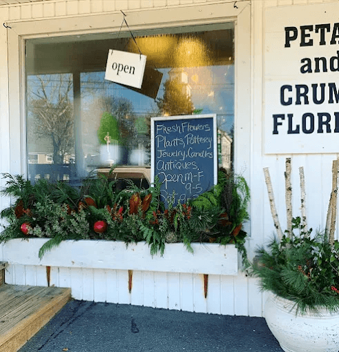 Petal & Crumb storefront in downtown Upton, MA