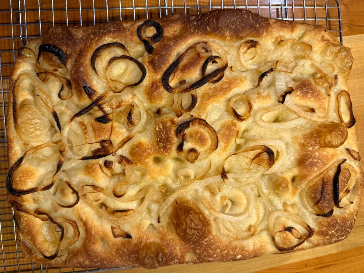 Caramelized Onion Sourdough Focaccia